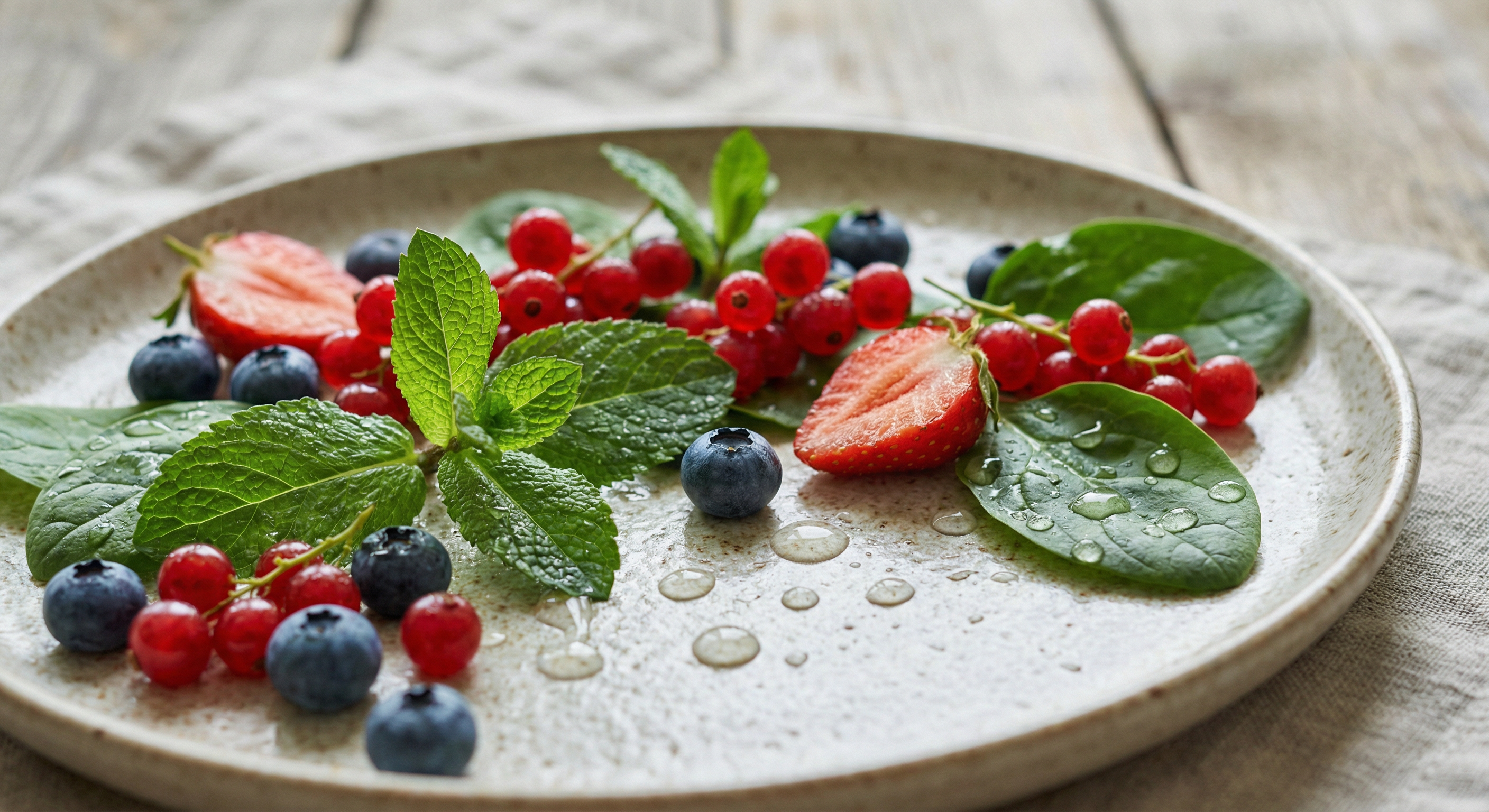 Naturalne składniki – owoce leśne i świeże liście